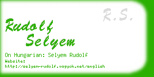 rudolf selyem business card